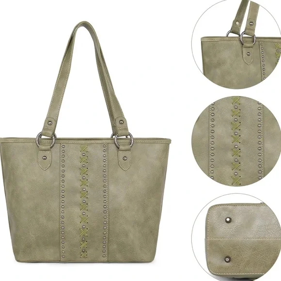 Tote Bag with Wallet Western Shoulder Bags Top-Handle and Handbag 2 PCS Set - Picture 5 of 7